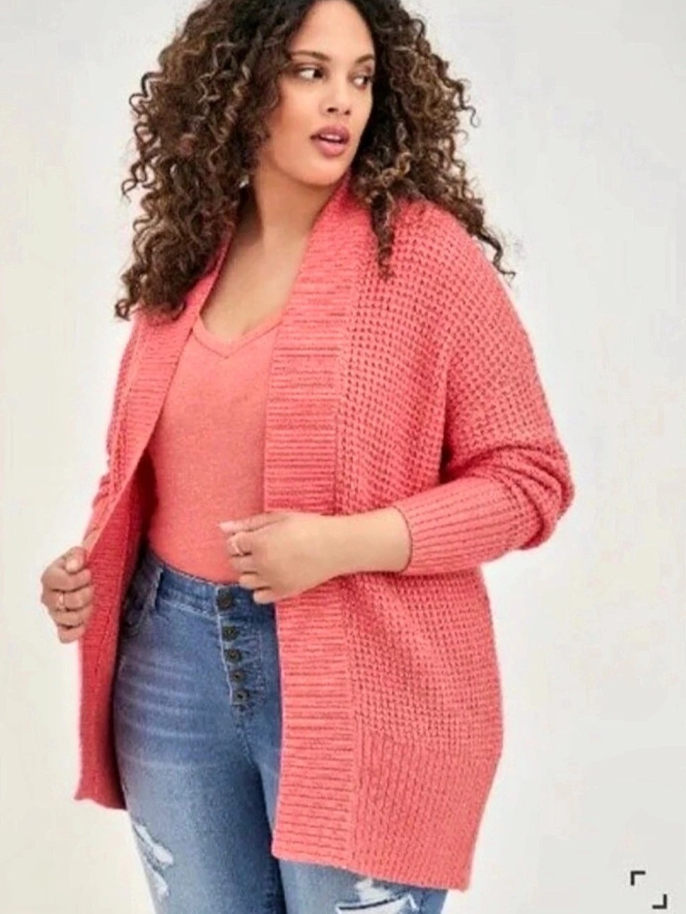 Torrid Coral Chunky Cocoon Cardigan Pink Size 2X